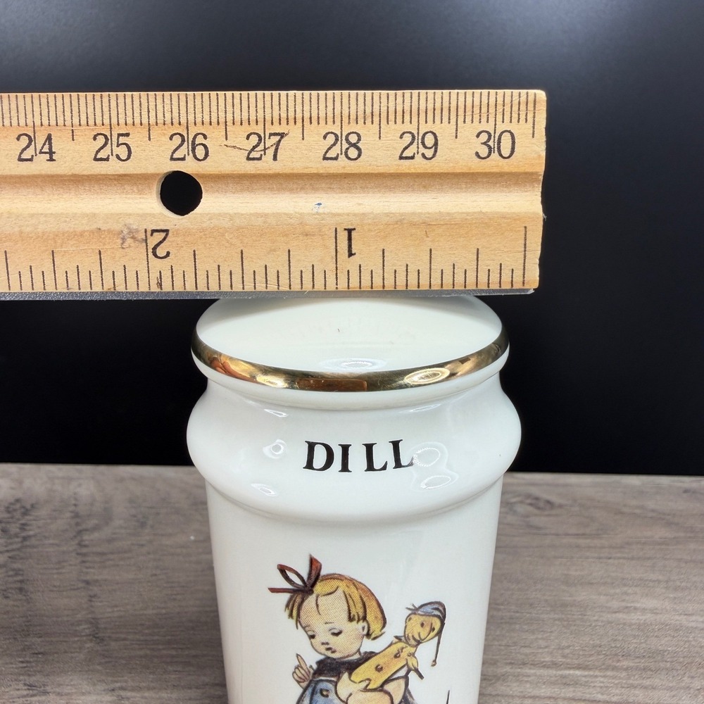 M.J.‎ Hummel Dill Spice Jar 1987 Danbury Mint Porcelain Gold Trim Made in Japan - Picture 3 of 11